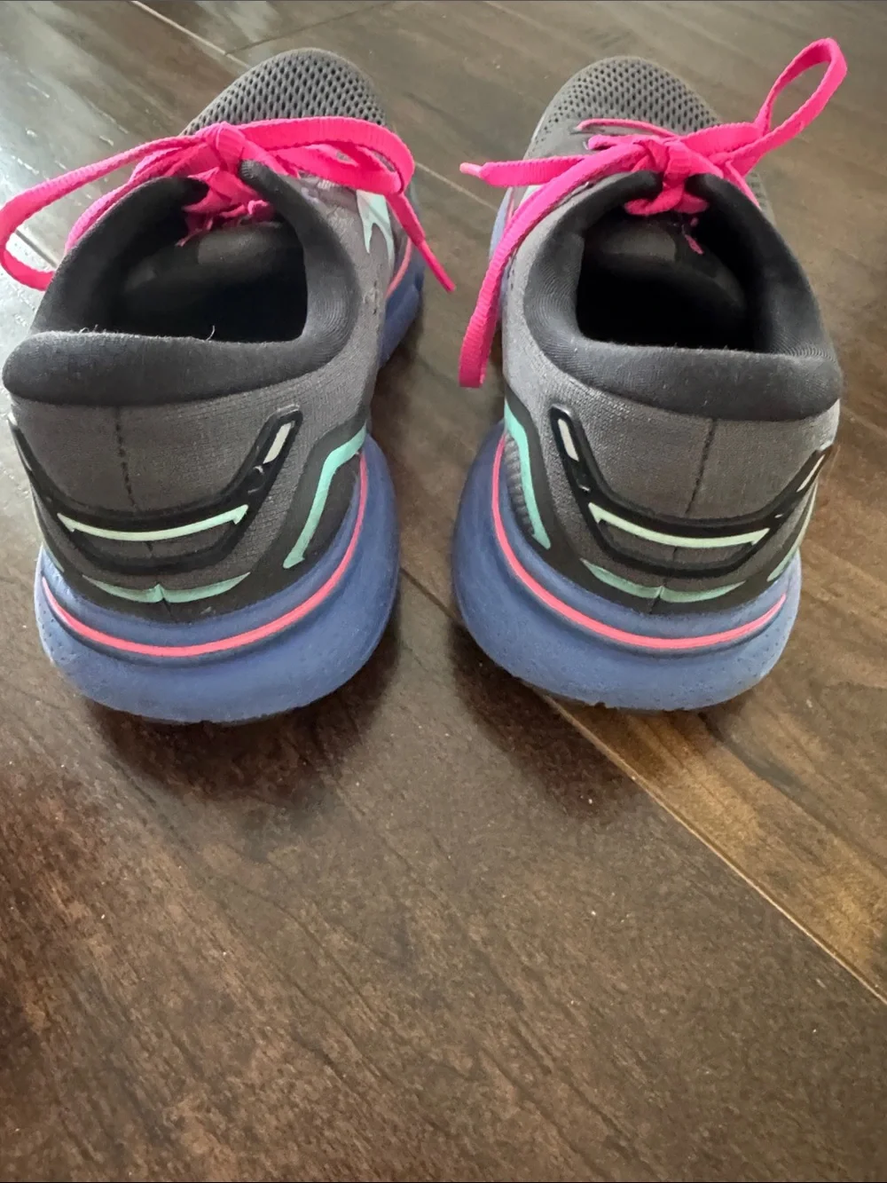 Brooks Women's Ghost 15 Black/Blue/Aruba Athletic Lace Up Nursing Shoes